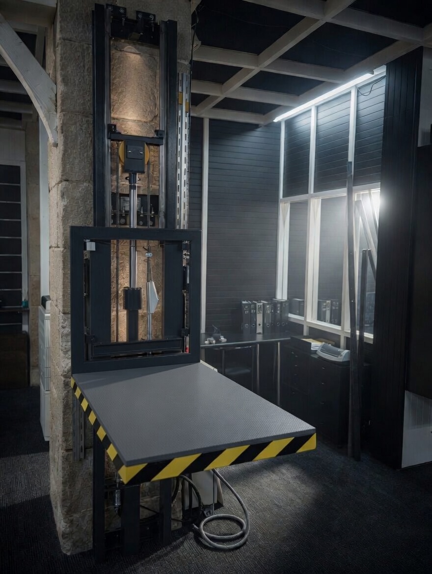 Kleine goederenlift compact — hydraulisch platform voor goederen tot 500 kg