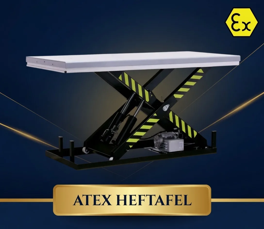 Heftafel met platform voor auto-transport