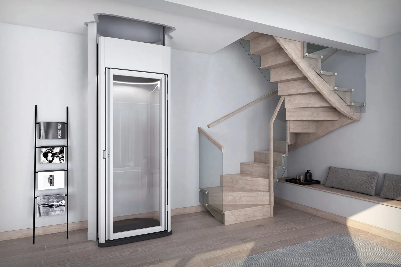 Cabine van compacte huislift EMB100 zonder schacht
