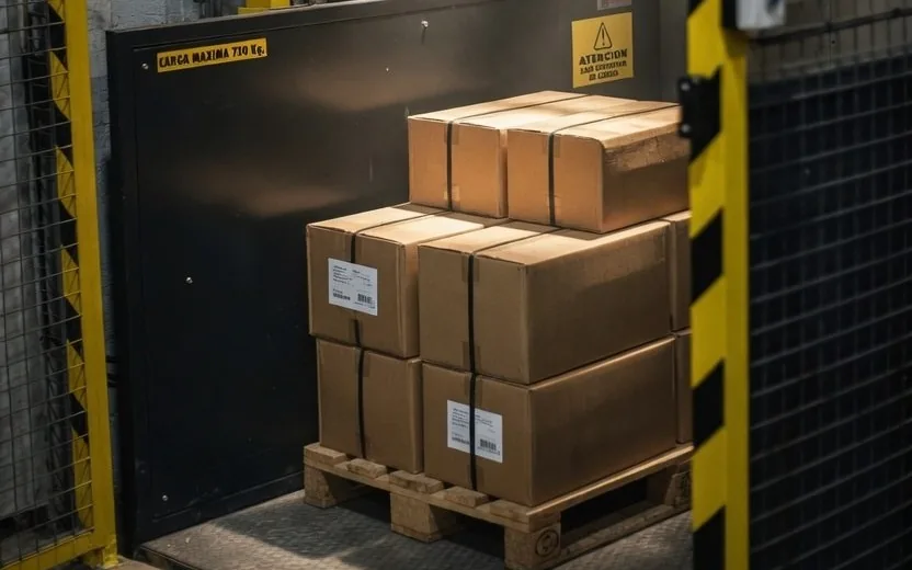 Kleine goederenlift met pallet cargo capaciteit 300 tot 500 kg