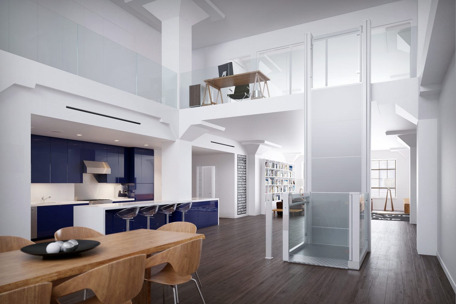 RB 150 open platformlift — interieur en bediening